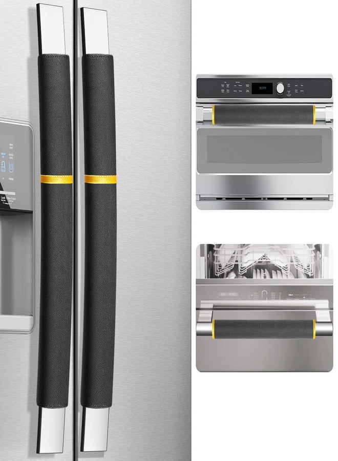 MRKG. Refrigerator Door Handle Covers, Set of 4, Washable Without Fading or Cracking, Keep Your Kitchen Appliance Clean from Smudges, Drips, Food Stains, Oil (Black) - Image 1