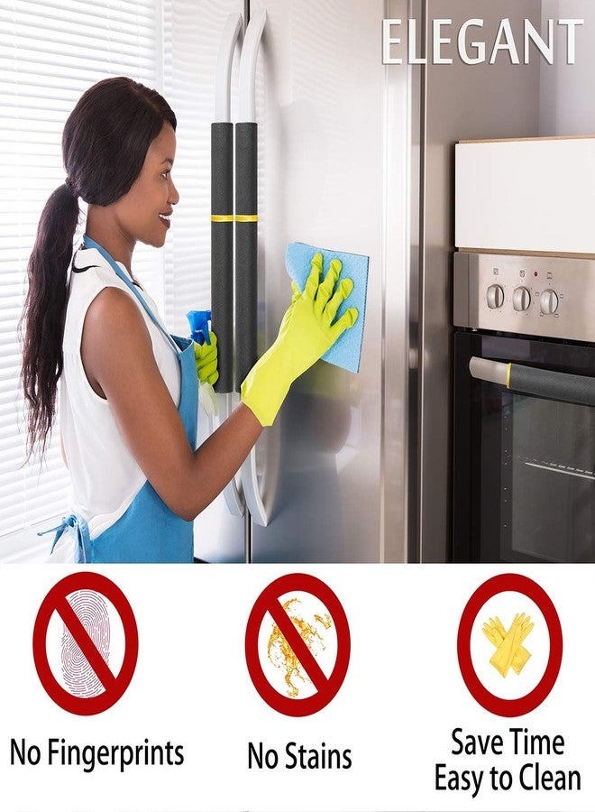 MRKG. Refrigerator Door Handle Covers, Set of 4, Washable Without Fading or Cracking, Keep Your Kitchen Appliance Clean from Smudges, Drips, Food Stains, Oil (Black) - Image 2