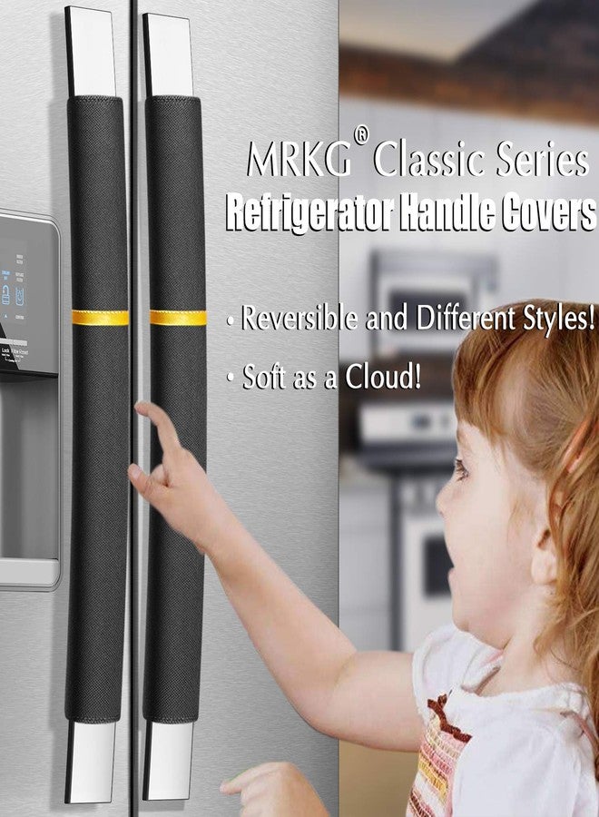 MRKG. Refrigerator Door Handle Covers, Set of 4, Washable Without Fading or Cracking, Keep Your Kitchen Appliance Clean from Smudges, Drips, Food Stains, Oil (Black) - Image 3