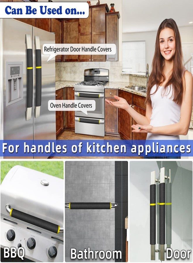 MRKG. Refrigerator Door Handle Covers, Set of 4, Washable Without Fading or Cracking, Keep Your Kitchen Appliance Clean from Smudges, Drips, Food Stains, Oil (Black) - Image 4