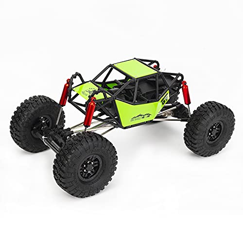 LAFEINA 110 RC Car 310mm Wheelbase Rock Buggy Frame Chassis with Nylon Tube Roll Cage for 110 RC Crawler Car SCX10 90046 TRX4 with Wheels Green - Image 1