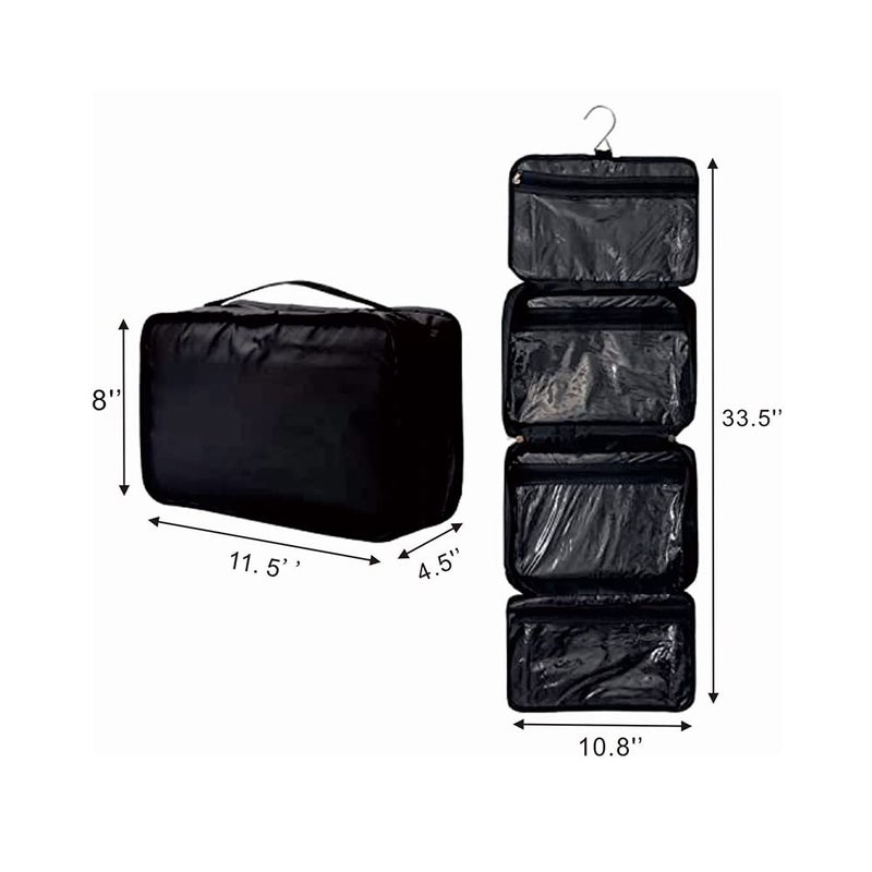 Shonpy All-Purpose Household Travel Organizer Accessory Toiletry Cosmetics Makeup Hanging Shaving kit Bag-Black - Image 3