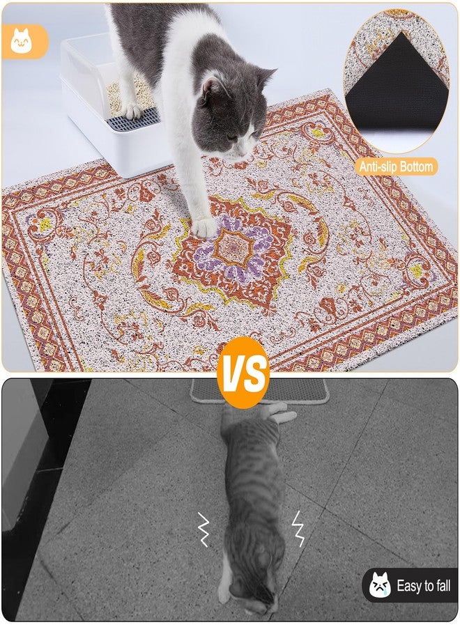 Glittme Cat Litter Mat Soft Litter Mat with Non-slip Bottom Litter Box Mat Waterproof Cat Litter Mat litter Trapping Mat Easy to Clean Litter Matt for Cat Washable Cat Food Mat for Cat, Kitty - Image 5