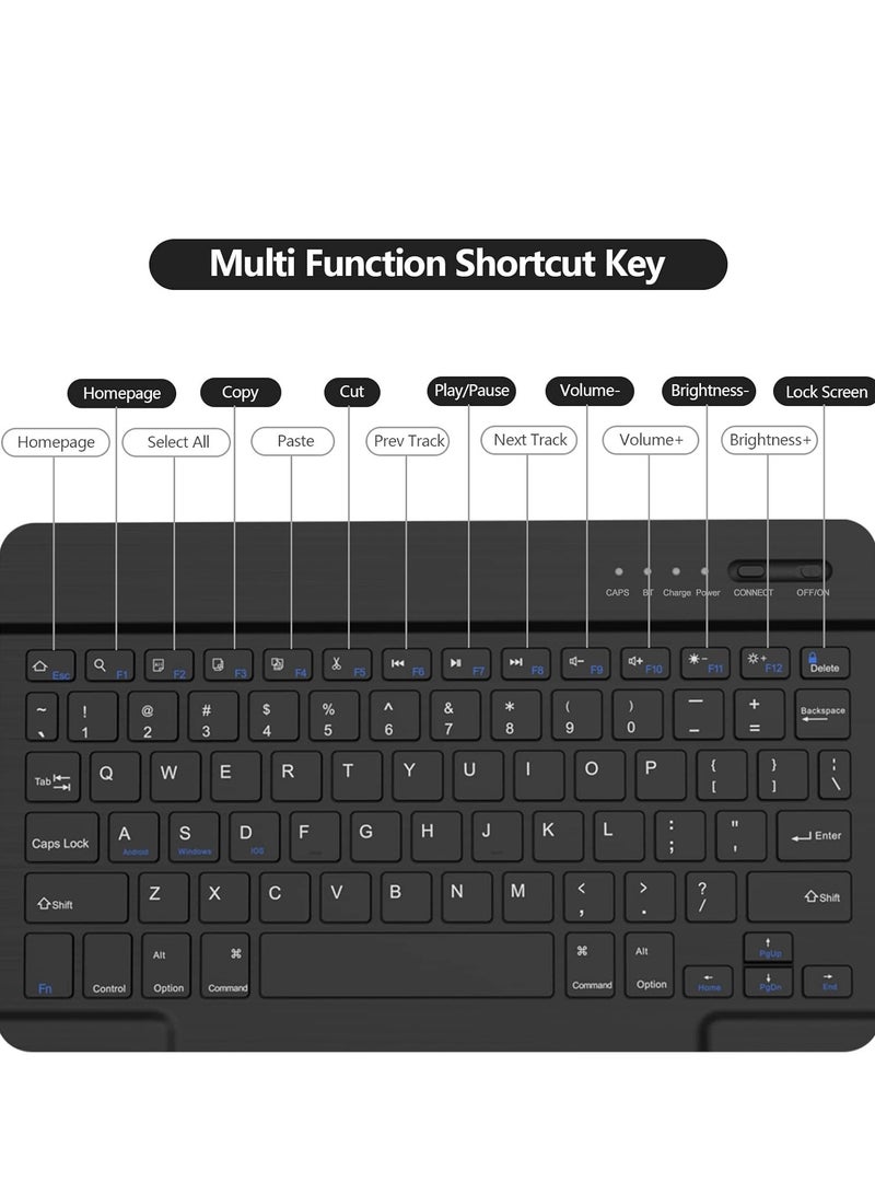 JAJEEK iPad 10th Generation Keyboard Case 10.9" 2022 | Slim Smart Keyboard Case for iPad 10th Gen 2022 | Detachable Wireless Bluetooth Keyboard | Pencil Holder | Lightweight and Protective Case | Black - Image 3
