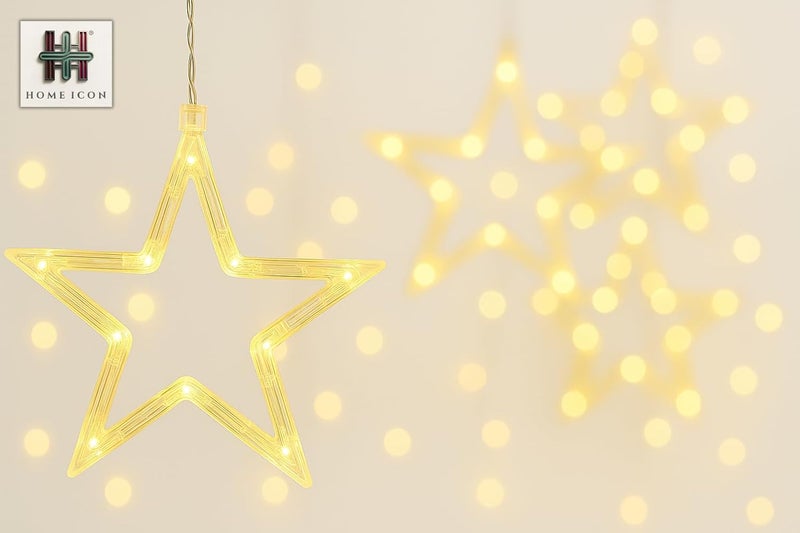 Home Icon هوم أيكون 3.5M أضواء سلسلة LED بيضاء دافئة مع نجوم وأقمار - 138 LED، تعمل بالبطارية لرمضان، العيد، حفلات الزفاف والحفلات - Image 4