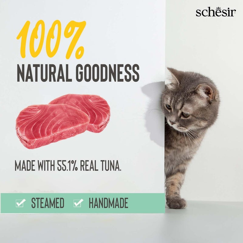 Schesir Wet Cat Food Tuna in Jelly, Natural Ingredients, Soft Texture, High Protein, Omega 3 & 6, No Additives, Ideal for Adult Cats' Daily Hydration & Health,85g x 5 Pack - Image 3