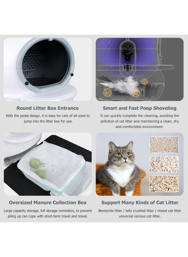 Generic - Self-Cleaning Cat Litter Box,Automatic litter box for multiple of cats，One-touch intelligent safety cat litter box easy to clean - Image 1