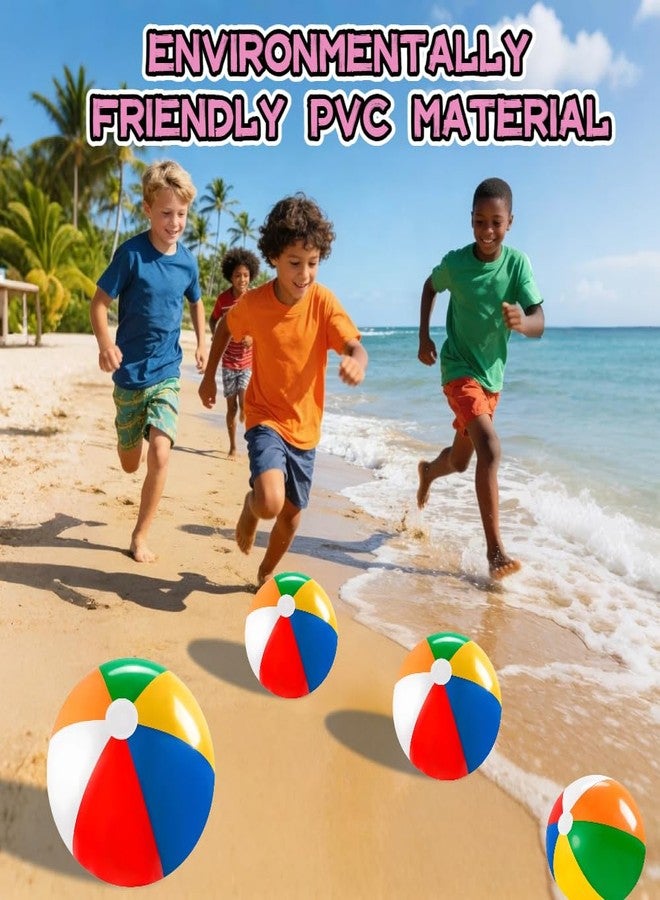 Laoha Rainbow Inflatable Beach Balls Set of 4 - Assorted Sizes 8, 12, 16, 24 Inch for Pool, Beach & Outdoor Games - Colorful Blow Up Balloons for Summer Party Decor and Water Fun - Image 5
