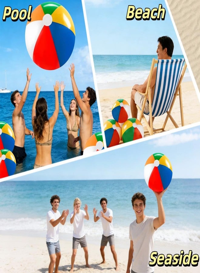 Laoha Rainbow Inflatable Beach Balls Set of 4 - Assorted Sizes 8, 12, 16, 24 Inch for Pool, Beach & Outdoor Games - Colorful Blow Up Balloons for Summer Party Decor and Water Fun - Image 4