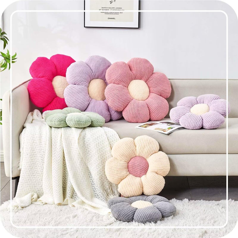 Kcvvcr Flower Throw Pillow, Soft Sage Green 14.9" Shaped Floor Pillow for Home Decor, Cute Aesthetic Plush Decorative Pillows for Bed, Sofa, Couch - Image 5