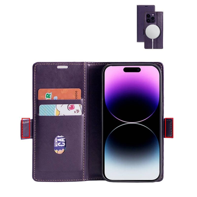 Drop Protection iPhone 16 Plus Magnetic for iPhone 16 16 Plus 16 Pro 16 Pro Max with Card Holder and Kickstand in Black - Image 4