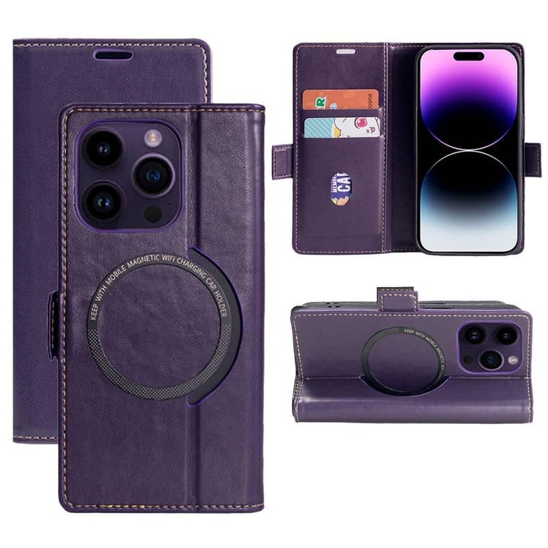 Drop Protection iPhone 16 Plus Magnetic for iPhone 16 16 Plus 16 Pro 16 Pro Max with Card Holder and Kickstand in Black - Image 2