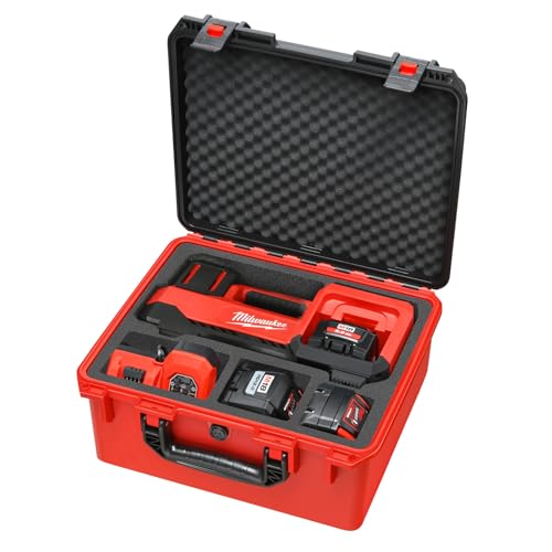 HOSOCASE Air Compressor Case for Milwaukee Inflator Waterproof Hard Cases for Milwaukee M18 Cordless Tire Inflator 284820 Air Pump Storage Box for Milwauke Tool 30 to 120Ah Battery Charger Case Only - Image 1