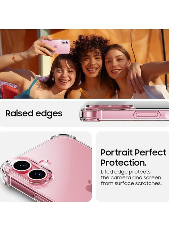 iPhone 16 Plus Clear Case Soft Flexible Silicone TPU Shockproof Transparent Back Cover Designed for iPhone 16+ Bumper Case Clear - Image 2