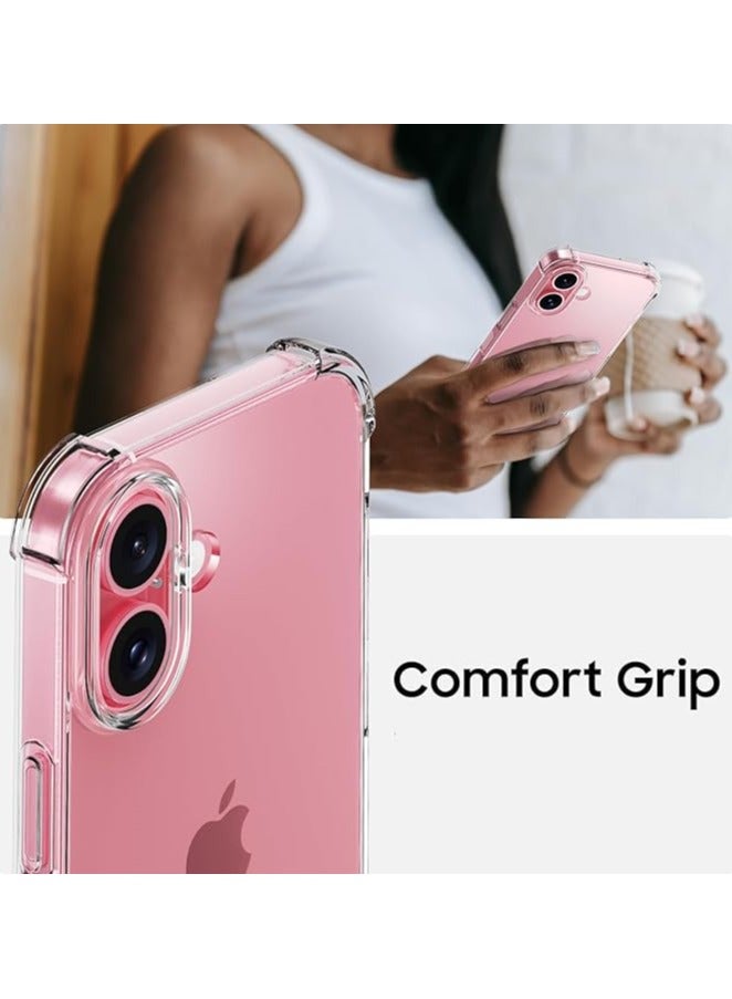 iPhone 16 Plus Clear Case Soft Flexible Silicone TPU Shockproof Transparent Back Cover Designed for iPhone 16+ Bumper Case Clear - Image 3