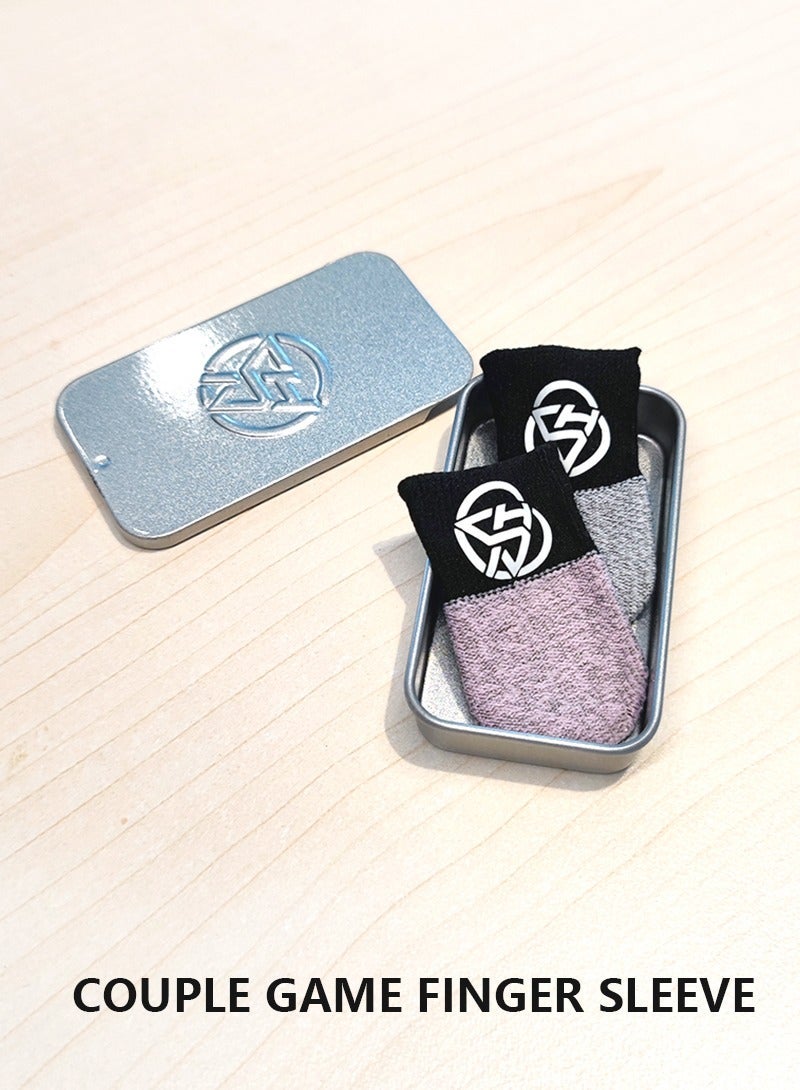 2 Pairs Gaming Finger Sleeves (Black & Pink) with Storage Box - Ultra-Thin, Anti-Sweat & Breathable Finger Gloves for PUBG/COD/Mobile Legends - Perfect Gift for Arab Gamers Couples - Image 2