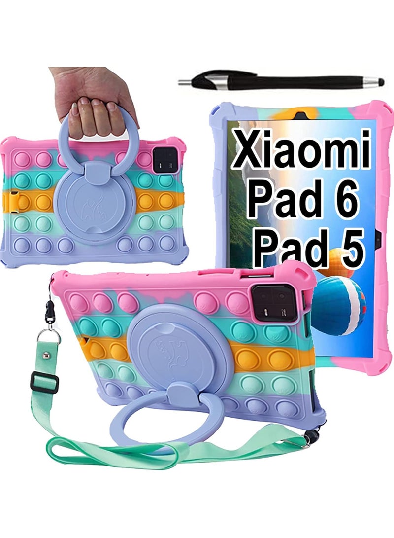 VKL Case Compatible with Xiaomi Pad 6/ Xiaomi Pad 6 Pro 11 Inch 2023,Xiaomi Mi Pad 5/ Pad 5 Pro/Pad 5 Pro 5G 11 Inch 2021,with Shoulder Strap Pencil Holder Stylus, Color-1 - Image 1