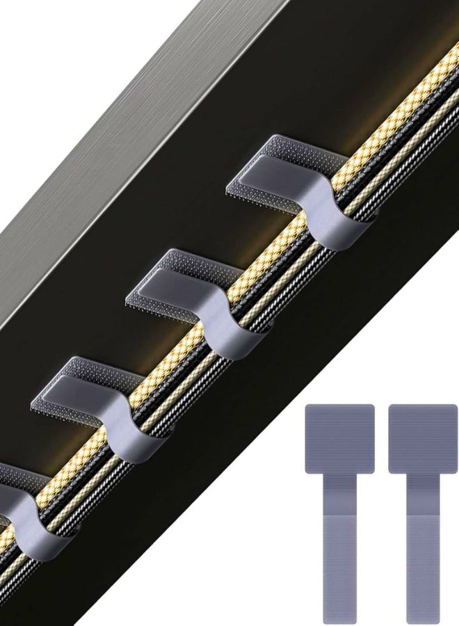 60 قطعة من أربطة الكابلات القابلة لإعادة الاستخدام، أربطة الكابلات ذاتية اللصق، منظم الأسلاك القابل للتعديل، منظمات الأسلاك القابلة لإعادة الاستخدام لسلك تمديد الطاقة، إدارة كابل الشاحن - Image 1