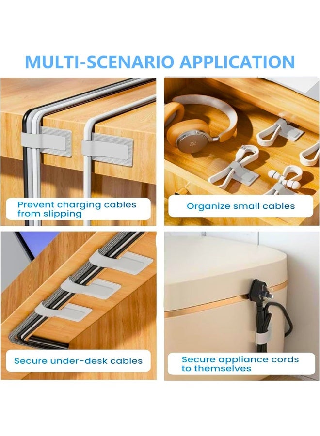 60 قطعة من أربطة الكابلات القابلة لإعادة الاستخدام، أربطة الكابلات ذاتية اللصق، منظم الأسلاك القابل للتعديل، منظمات الأسلاك القابلة لإعادة الاستخدام لسلك تمديد الطاقة، إدارة كابل الشاحن - Image 4