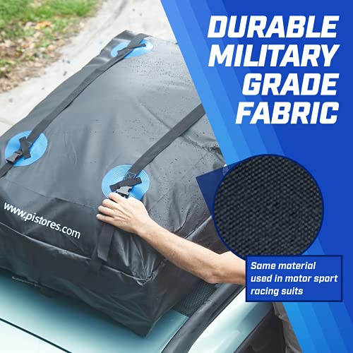 P.I. Auto Store Rooftop Cargo Carrier, PI Store Waterproof Car Roof Bag with Protective Mat, Extra 16 Cubic Foot Storage Carriers for All Cars with/Without Roof Racks, Gift for Men - Image 2