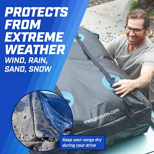 P.I. Auto Store Rooftop Cargo Carrier, PI Store Waterproof Car Roof Bag with Protective Mat, Extra 16 Cubic Foot Storage Carriers for All Cars with/Without Roof Racks, Gift for Men - Image 3