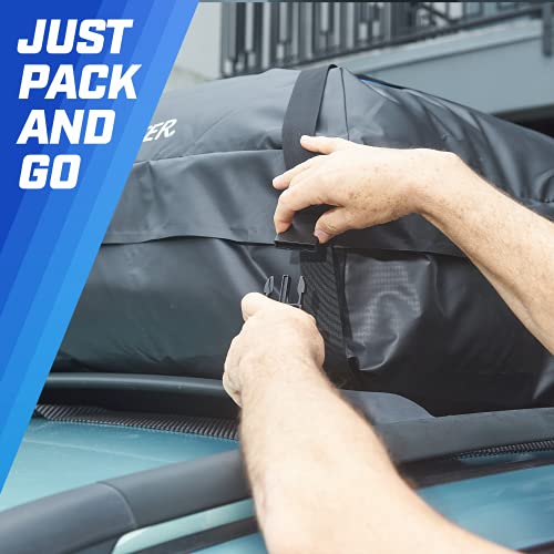 P.I. Auto Store Rooftop Cargo Carrier, PI Store Waterproof Car Roof Bag with Protective Mat, Extra 16 Cubic Foot Storage Carriers for All Cars with/Without Roof Racks, Gift for Men - Image 5