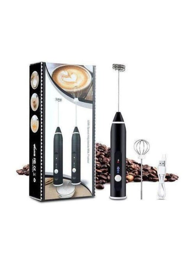USB Rechargeable Electric Milk Frother & Egg Beater with 3 Speeds and 2 Whisk Heads - Multi ColorUSB Rechargeable Electric Milk Frother & Egg Beater with 3 Speeds and 2 Whisk Heads - Multi Color - Image 1
