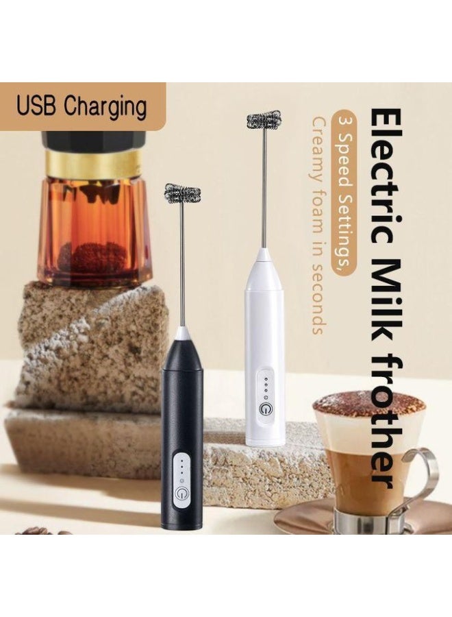 USB Rechargeable Electric Milk Frother & Egg Beater with 3 Speeds and 2 Whisk Heads - Multi ColorUSB Rechargeable Electric Milk Frother & Egg Beater with 3 Speeds and 2 Whisk Heads - Multi Color - Image 3