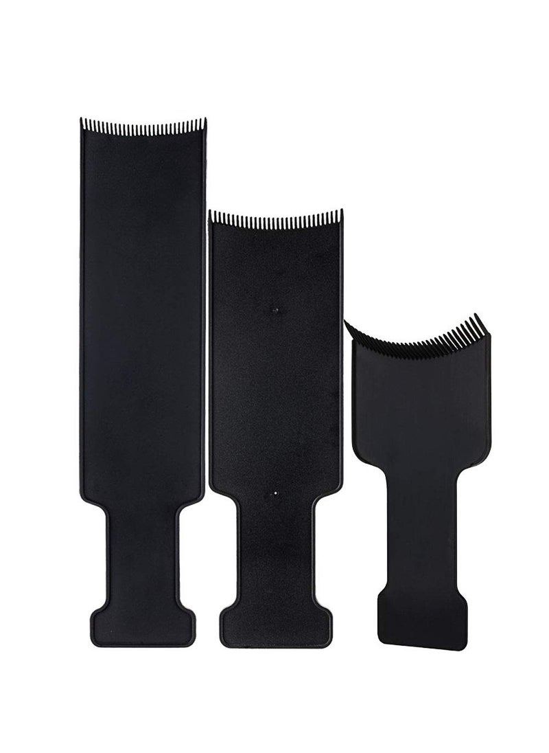 Teensery - 3 Pcs Hair Dyeing Board Hairdressing Hair Applicator Brush Comb Hair Highlighting Sectioning Comb Salon Hairdressing Styling Tool SML - Image 1