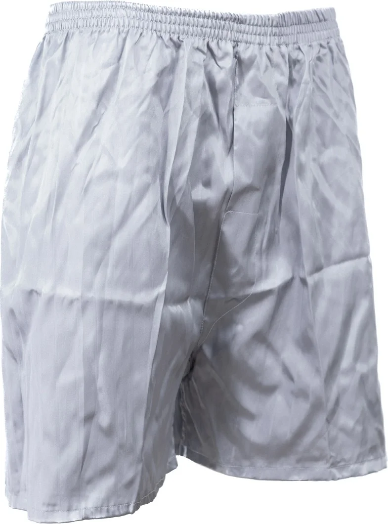 اوبلاند Men's Satin Fabric Shorts Solid Color Elastic Waist No Pocket Lightweight Fabric