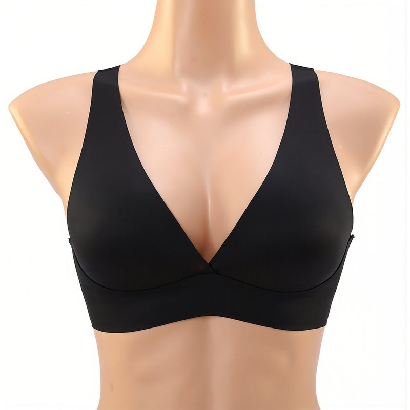 Long Lasting Durable Seamless Bra No Deform Reusable M Black - Image 5