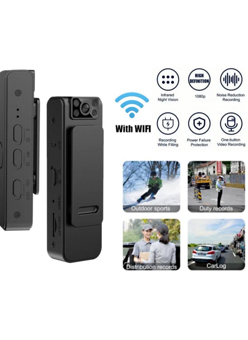 Generic HD 1080P Body Camera With Wifi, Action Body Camera Portable Back Clip Design, Wifi Mini Body Camera High Definition Image Sensor Adjustable, 180 Degree Rotatable Camera  - Image 5