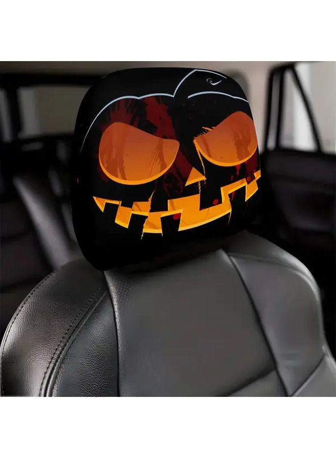 Halloween Pumpkin Jack O Lantern Car Headrest Covers Mixed Color 1 Pair - Image 5