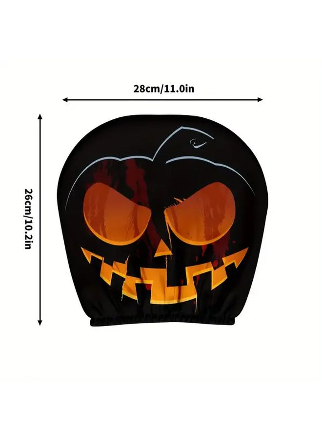 Halloween Pumpkin Jack O Lantern Car Headrest Covers Mixed Color 1 Pair - Image 3