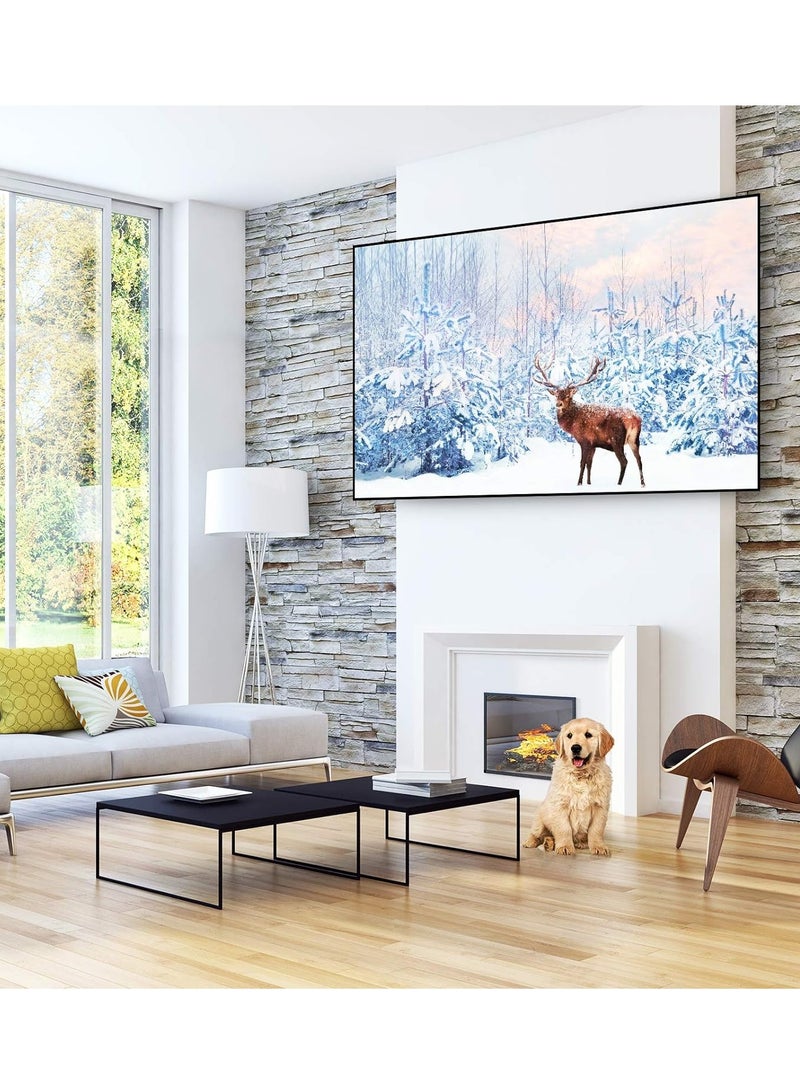 Eworld Fixed TV Wall Mount Bracket for 32-80 Inch Screens, Supports LED LCD TVs up to 60kg, Achieve a Sleek Look with the TV Positioned Just 1.2 Inches from the Wall After Installation. - Image 5