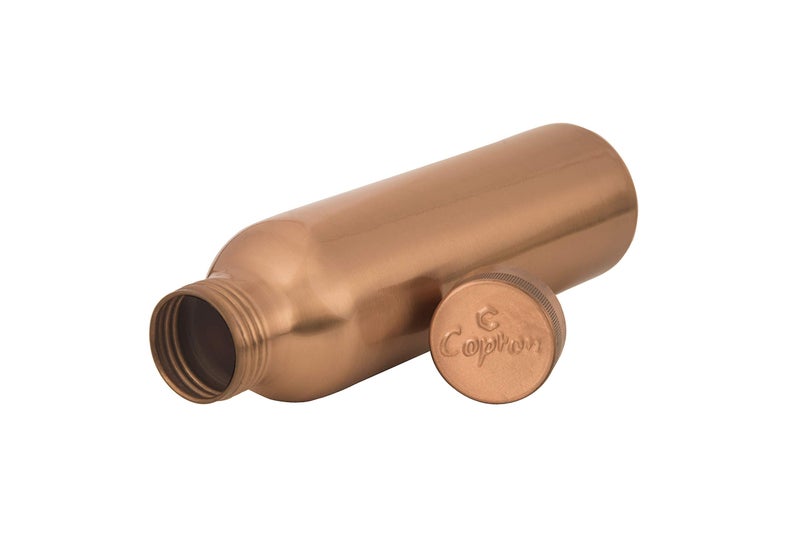 COPRON 100% Pure Copper Water Bottle Plain 30 oz 900 ml Ayurvedic Copper Water Bottle for Drinking with Leakproof Lid - Smooth Finish, Easy to Carry at Sports, Yoga, School, Office, Travel & Daily Use - Image 2