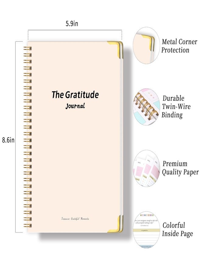 Kamoy The Gratitude Journal - 5 Minute Gratitude Practice with Inspiring Prompts & Quotes for More Happiness, Affirmation, Mindfulness, Reflection & Self Care - Daily Happiness Journal for Women＆Men (Beige) - Image 2