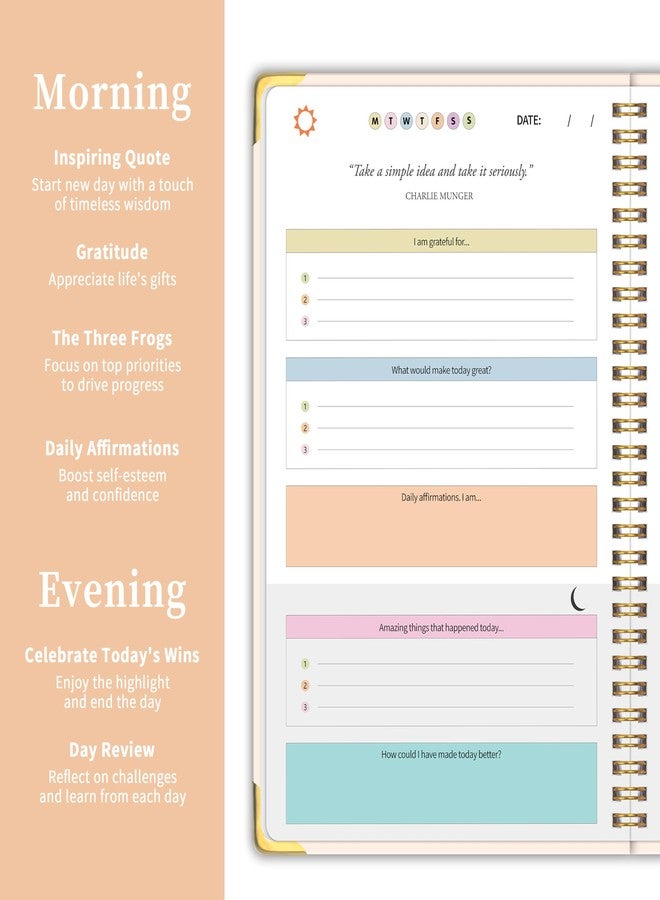 Kamoy The Gratitude Journal - 5 Minute Gratitude Practice with Inspiring Prompts & Quotes for More Happiness, Affirmation, Mindfulness, Reflection & Self Care - Daily Happiness Journal for Women＆Men (Beige) - Image 4