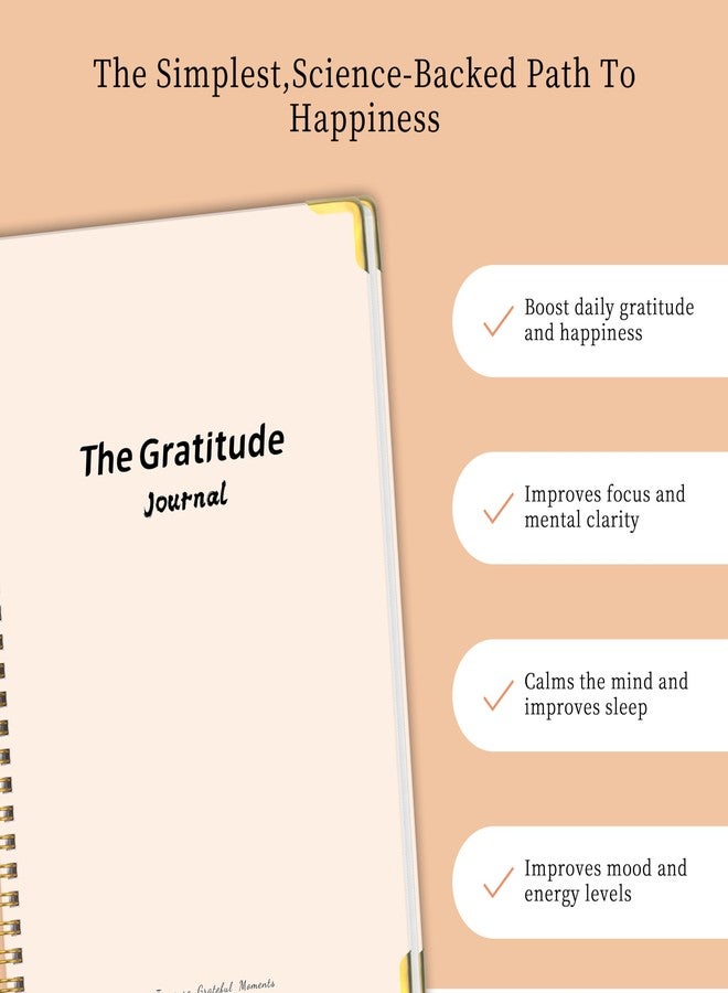 Kamoy The Gratitude Journal - 5 Minute Gratitude Practice with Inspiring Prompts & Quotes for More Happiness, Affirmation, Mindfulness, Reflection & Self Care - Daily Happiness Journal for Women＆Men (Beige) - Image 3