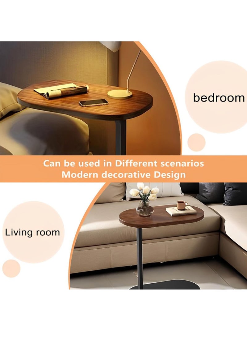Toshionics Anti-Rust Waterproof Home Sofa Side Table End Narrow Coffee Table for Living Room Bedroom Balcony Office C Shaped Design for Small Space  - Image 4