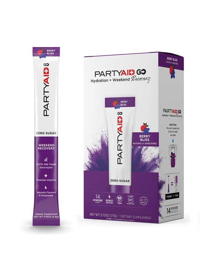 LIFEAID PARTYAID GO! اشعر بالراحة الليلة وغداً، بدون سكر، 5-HTP، مركب ب، حليب الشوك، إلكتروليتات، بدون نكهات أو محليات صناعية، خالي من الكافيين، 14 حبة (عبوة من 1) - Image 1