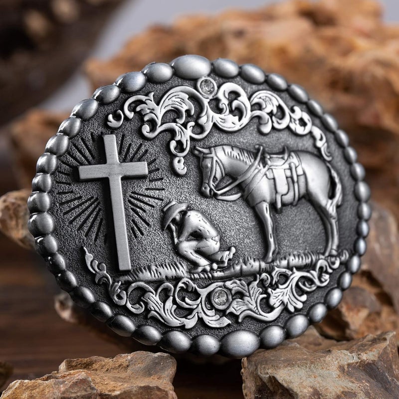 KDG Western Cowboy Belt Buckles Men Vintage Novelty Large Handmade Belt Buckle… - Image 2