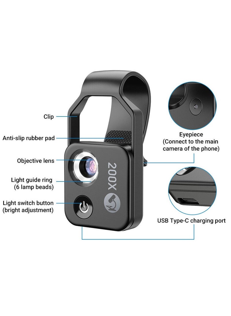 APEXEL APEXEL 200X Microscope Lens Mobile Phone High Magnification For iOS Android!  - Image 4