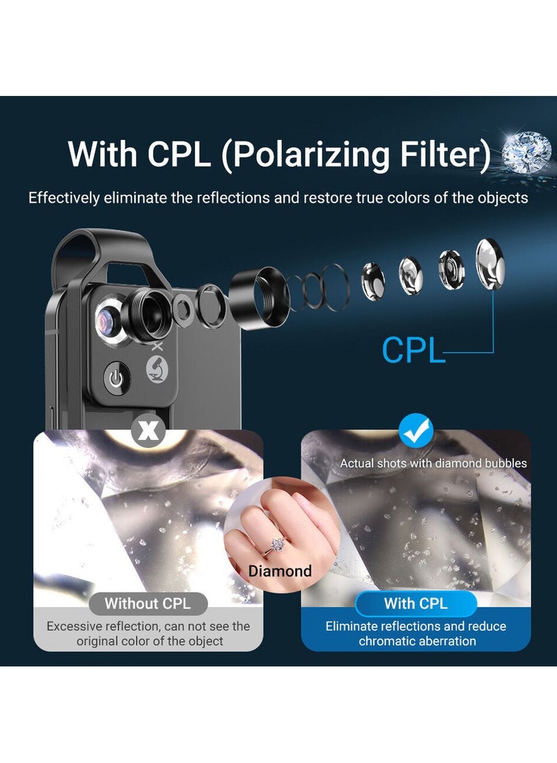 APEXEL 200X Microscope Lens Mobile Phone High Magnification For iOS Android!