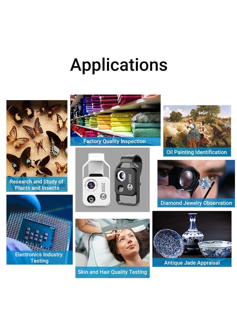 APEXEL 200X Microscope Lens Mobile Phone High Magnification For iOS Android!