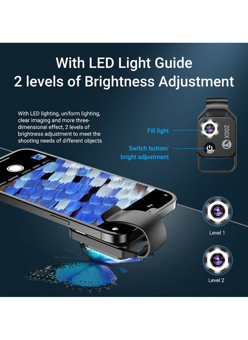 APEXEL 200X Microscope Lens Mobile Phone High Magnification For iOS Android!