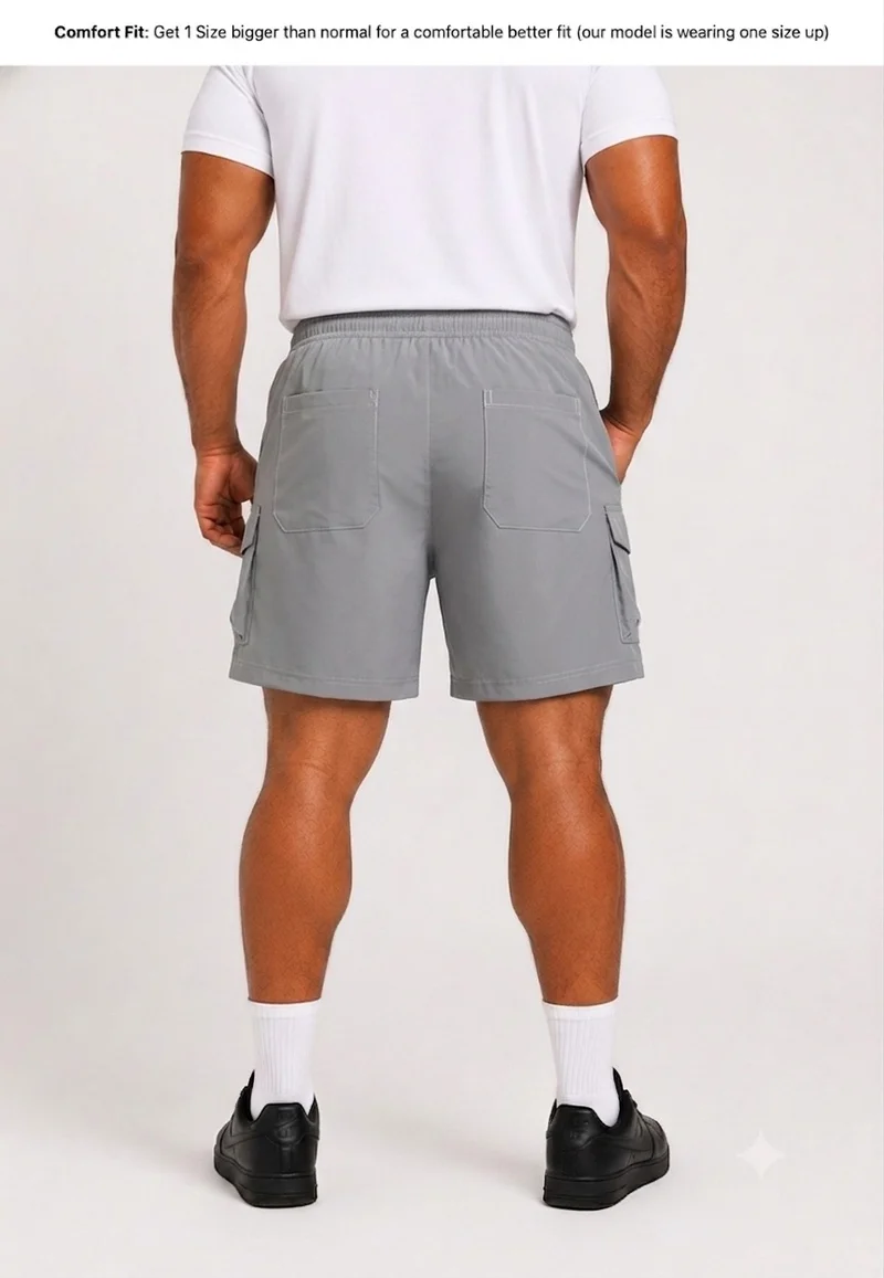 بريما إيس رجالي Cargo Shorts Airy الهواء الطلق والنشاط بريميوم Grey