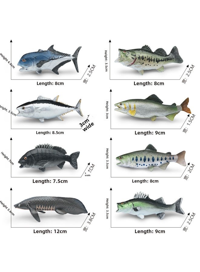 Simulation Of Marine Animals Tuna Real Snapper Cattle Harbor Carp Bass Salmon Salmon Model Ornaments-Color:Pl127-2769 Niu Hong Kong Jin 15g - Image 5