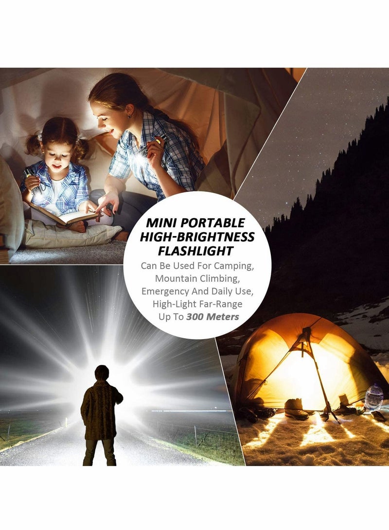 USB Rechargeable Torch, Outdoor Emergency Light Check XPE/COB Mini Portable Waterproof Handheld Torch for Camping, Outdoor, and Daily Use (2 Pack) - Image 3