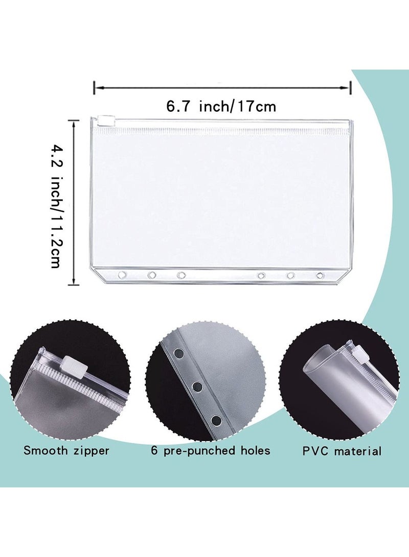 Generic A6 Budget Binder with 12 Clear Envelope Organizing Zippered Storage Pockets PU Leather Notebook for Financial Management and Students  - Image 4